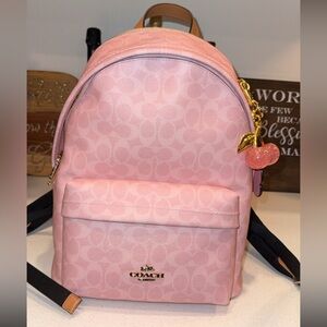 Taylor Powder Pink Signature Backpack with Cherry Charm
